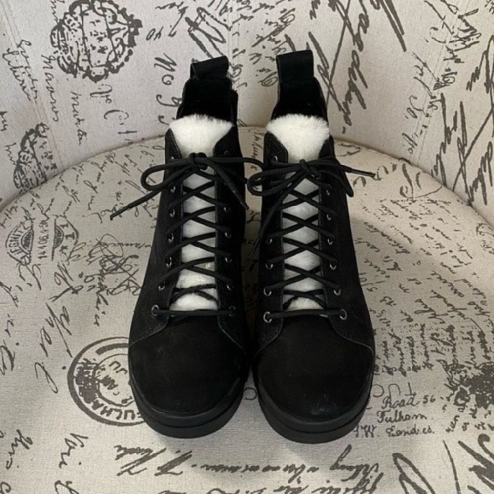 NEW, Eileen Fisher, Calm, Suede Shearling Bootie Size 6.5 - Picture 5 of 12